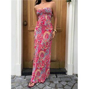 NewSunnyshic Women's Vacation Cashew Print Bodycon Sexy Slip Dress